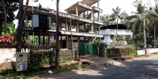 Commercial plot with building  Near Veliyaparambu, Thrissur for sale.