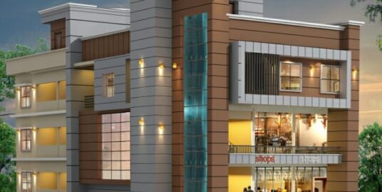 Building with 6 nos 2 bhk apartments, 2 commercial room, Car parking, 4 floors